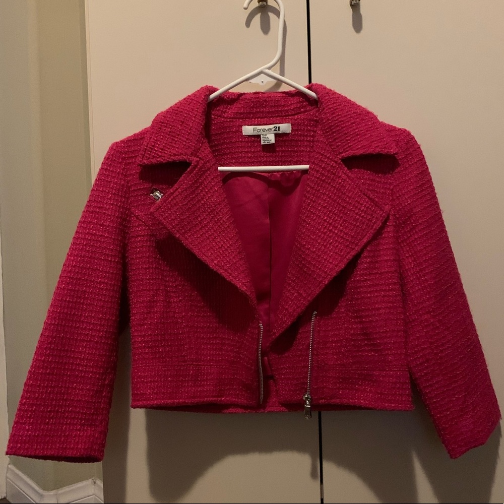Dark pink/magenta cropped blazer